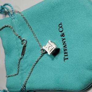 Tiffany & Co. Atlas Cube Roman Numerals  Necklace Pendant